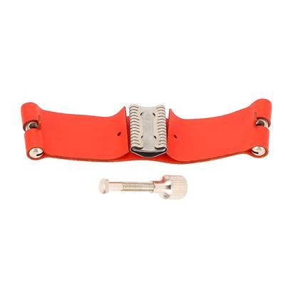 Saxophone Mouthpiece Ligature Red Leather Strap Sax Mouthpiece Ligature Fastener with Adjustment