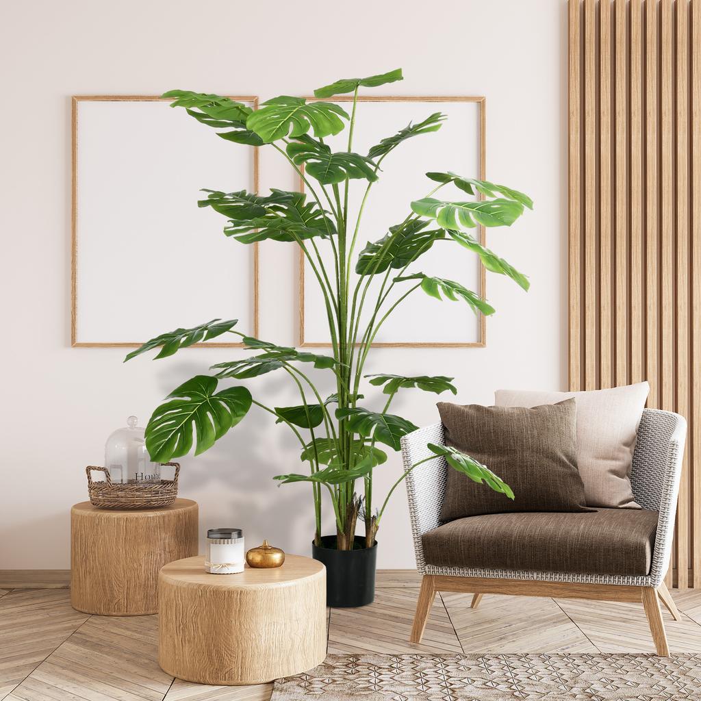 180 Cm Artificial Plant, with Planter, Artificial Moss, Indoor Plant for Living Room, Realistic Look, Green