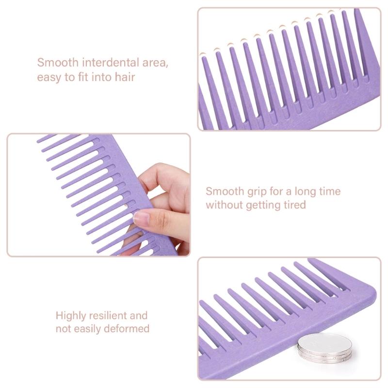 Reisefreundlicher Haarkamm mit breiten Zinken für sanftes Entwirren und minimale Haarausfall Sicherer Plastikkamm für Damen und Herren