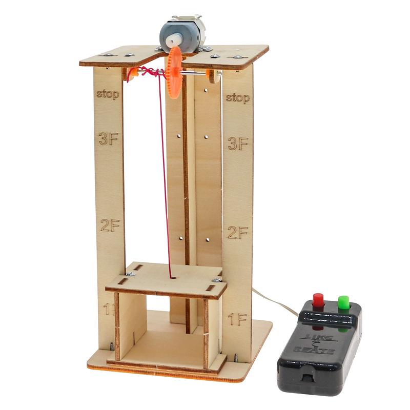 1 Set Science School Projects Diy Electric Remote Control Lift Elevator Wooden Model Kit Experiment Science Toys For Kids