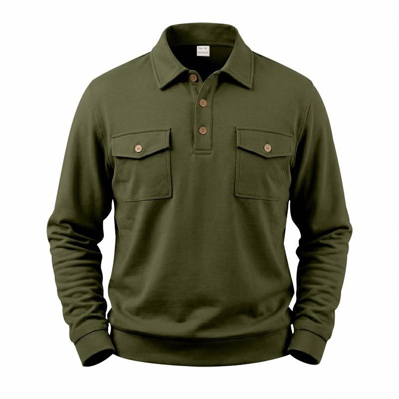 Polo Shirt For Men Polyester Long Sleeve Casual Fashion Urban Style For Spring Autumn