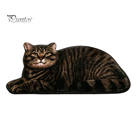 Cute Cat Floor Mat Bathroom Rug, Anti-Slip Absorbent Bath Washable Plush Tile And Wood Kitty Door for Entrance Kitchen Home Decor Anti-slip Rug