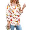 3/4 Sleeve Tops For Women T-Shirt Casual Print Tops T Shirt Round Neck Pullover Blouse