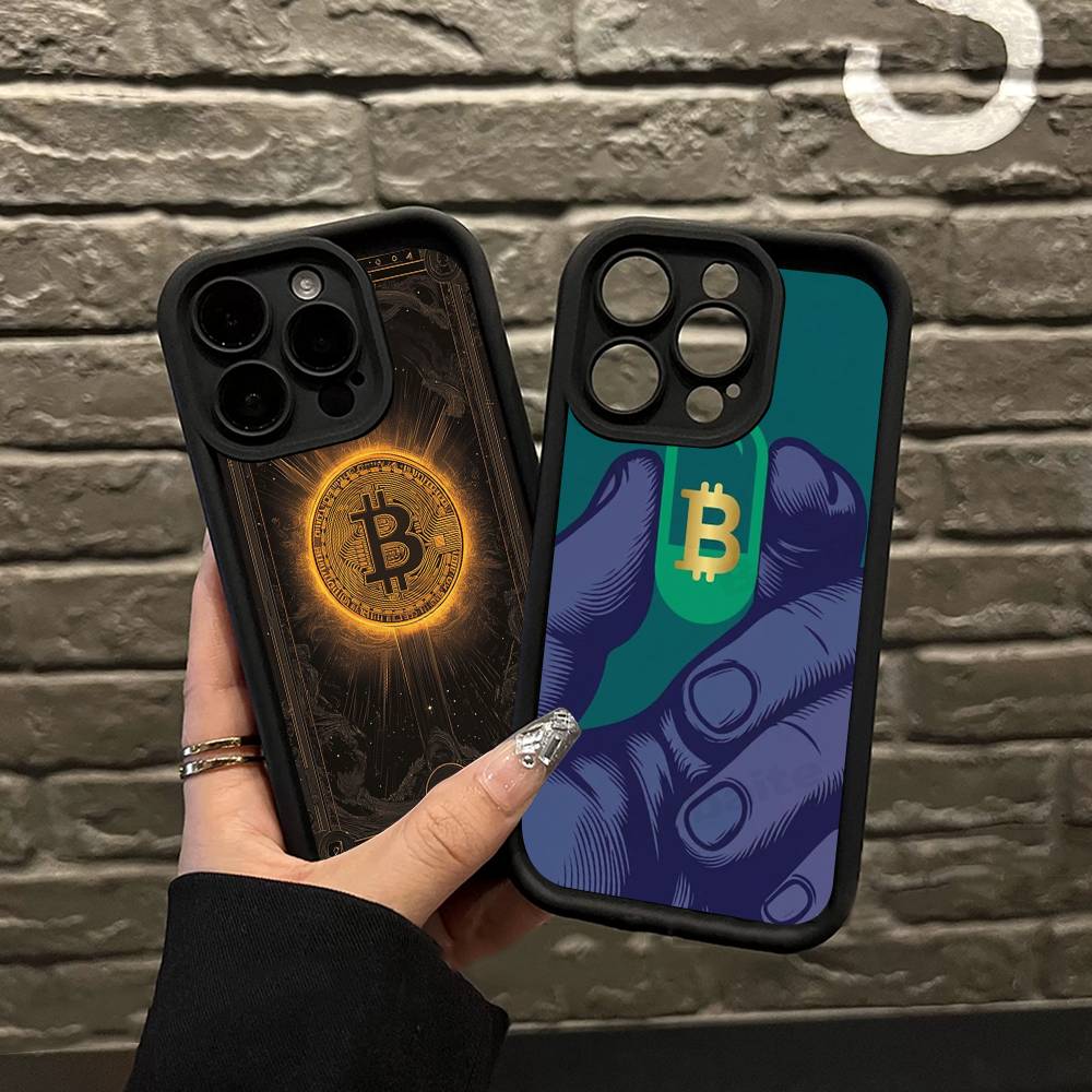 Luxury Bitcoin Phone Case For IPhone 17 16 15 13 11 12 14 Pro Max Plus Silicone Cover Shell
