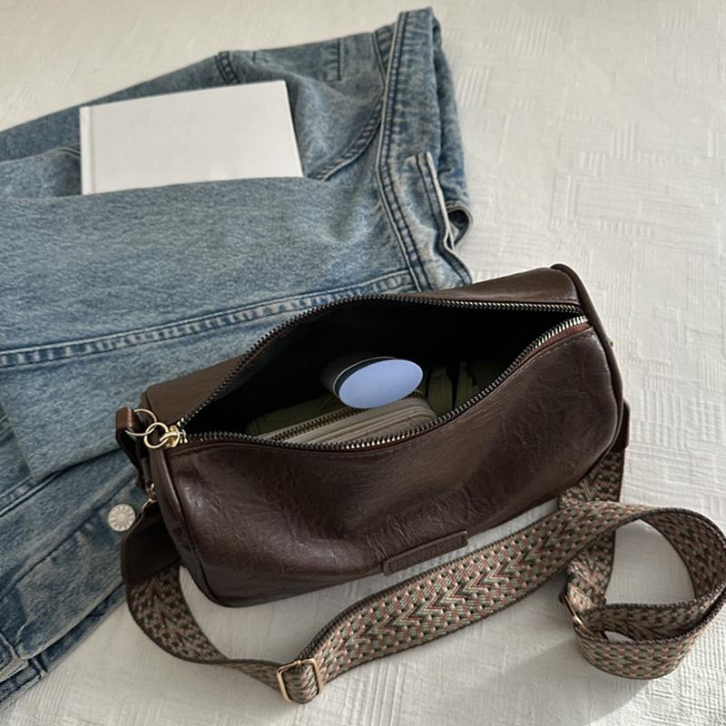 Vintage Fashion Versatile New Women Lady Bags Solid Color High-Grade Texture Simple Generous Temperament Crossbody Shoulder CLE