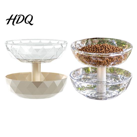 Large Capacity Cat Feeder Removable 2 Tier Pet Feeder Ant Proof Food Dish And Easy Clean Bowl Water Dispenser 2-in-1 Plastic Feeding for Outdoor