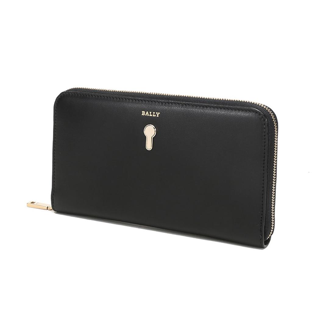 Bally Leather Long Wallet Women wallets Black CROVENOR-W-110