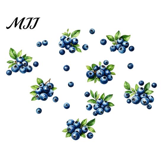 Dekorative Aufkleber für Glastüren Blaubeer-Wandaufkleber, Abziehbar und Aufklebbar Aquarell-Frucht-Aufkleber, Abnehmbare Boho Wasserdichte Fensteraufkleber Kunst Baby