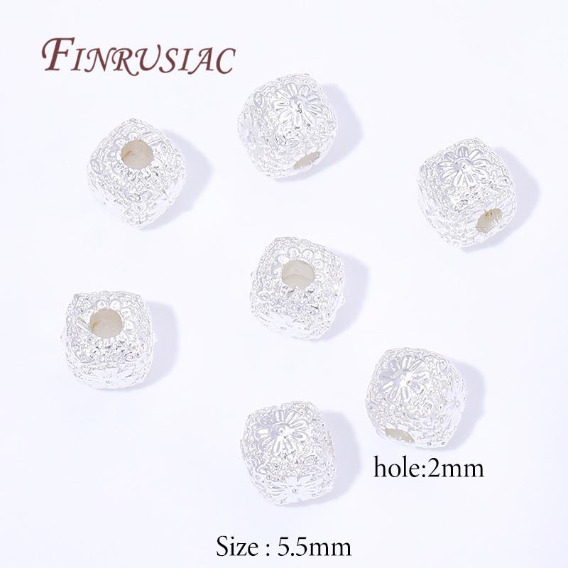 

5.5mm 18K Gold Plated Brass Square Beads For Beading,Metal Separator Beads For Bracelets Accessories,DIY Jewelry Making Supplies 10 pcs