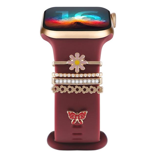 Decoration For Apple watch ultra 2 band 10 9 11 Diamond Jewelry Charms Accessories samsung/Huawei/amazfit strap 20/22mm Bracelet