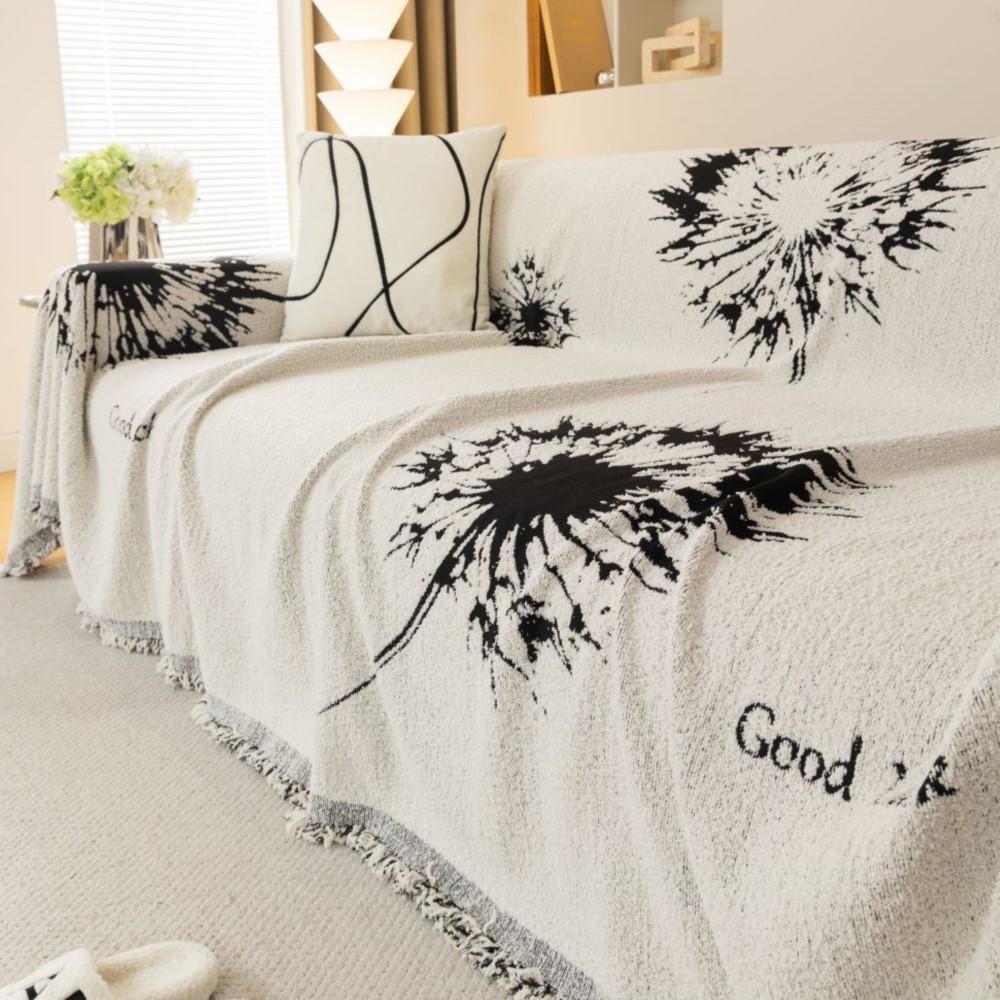 

Чехол на подушку для дивана «Одуванчик», двусторонний чехол для дивана, чехол для дивана из жаккардового плетения, универсальный чехол для дивана с защитой от кошек, 1.2.3.4, сиденье 180X130cm чёрный