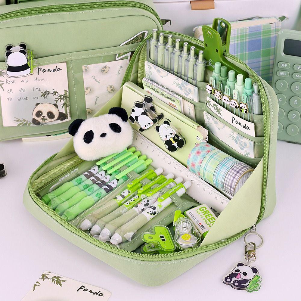 12-Layer Penicl Case Large Opening Multi-Compartment Stationery Bag Stationery Organizer Large Capacity Pen Bag Students
