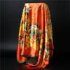 90*90cm Square Silk Scarf Women Shawl Print Satin Hijab Female Luxury Brand Square Lady Muffler Coverchief Bandanna Pareo Girl