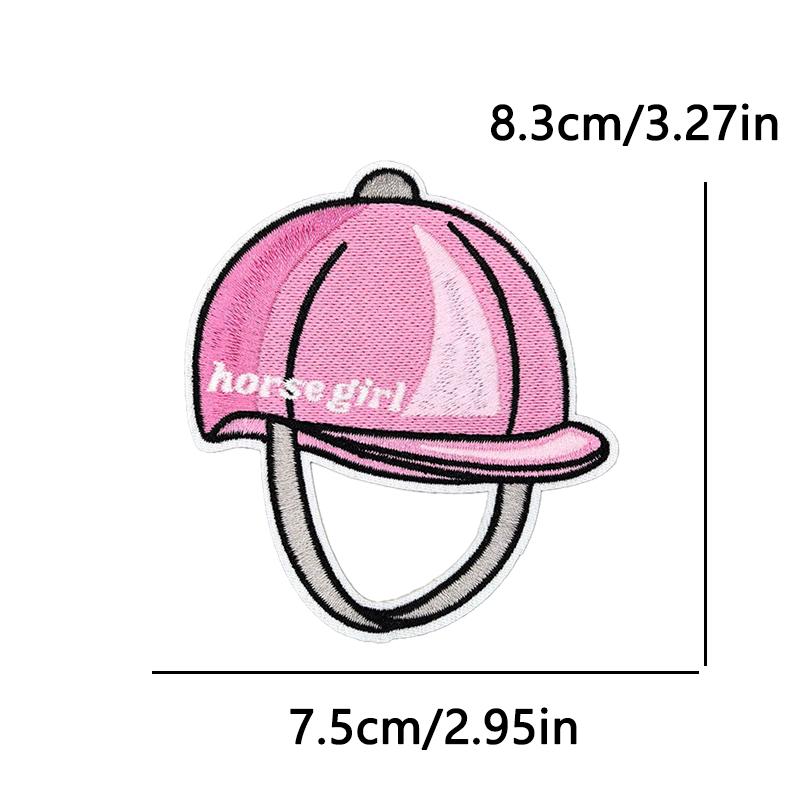 10pcs /Lots Pink Horse Heart Patch Pattern Letter Slogan Embroidered Patches Jackets Hats Backpack Sew Badges Iron On Patches Diy 