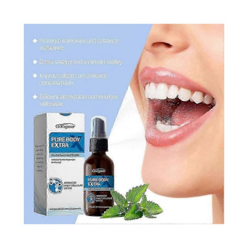 Pure Body Extra Nanosized Zeolit Spray Naturlig Daglig Detox för Kvinnor Män Resevänlig Kroppsvård Fräschhet