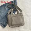 Canvas Tote Bag For Women With Topstitched Detail And Zipper Closure For Casual Daily Use