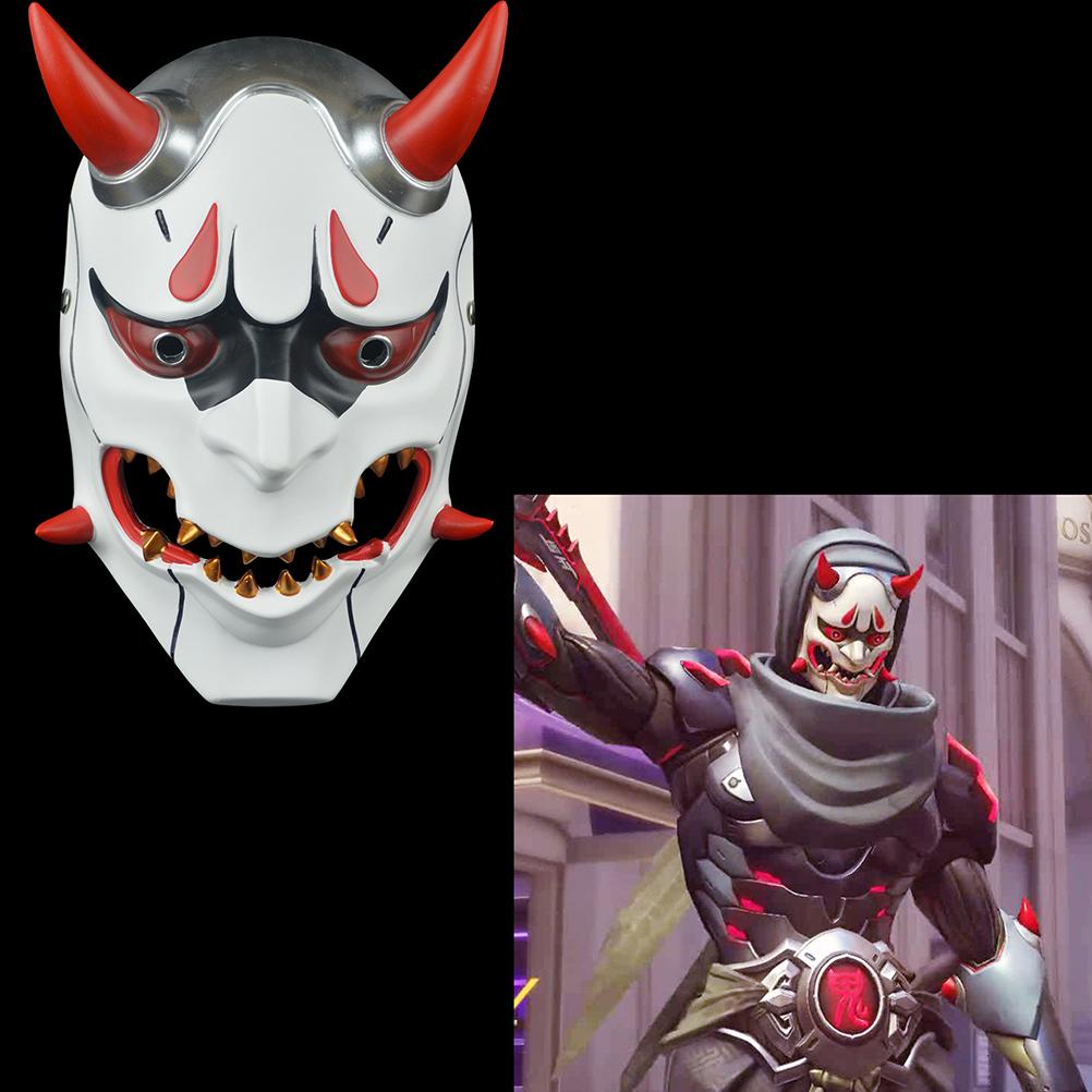 Game Genji Devil Cosplay Mask Unisex Halloween Full Face Headgear Masks Christmas Gift