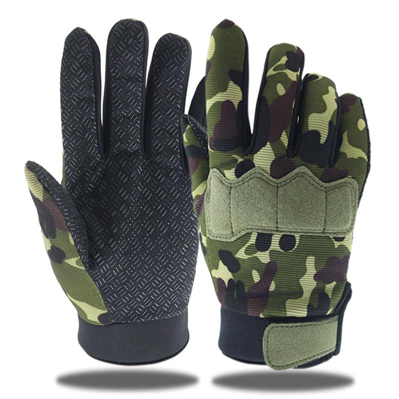 Tactical Gloves Riding Half Finger Gloves Outdoor Sports Men's Camouflage Design Long Finger Performance Riding Training Bicycle