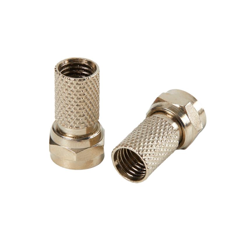 10 Pcs Metal Twist On Rg6 F Type Coaxial Cable Connector Plugs For Tv Satellite