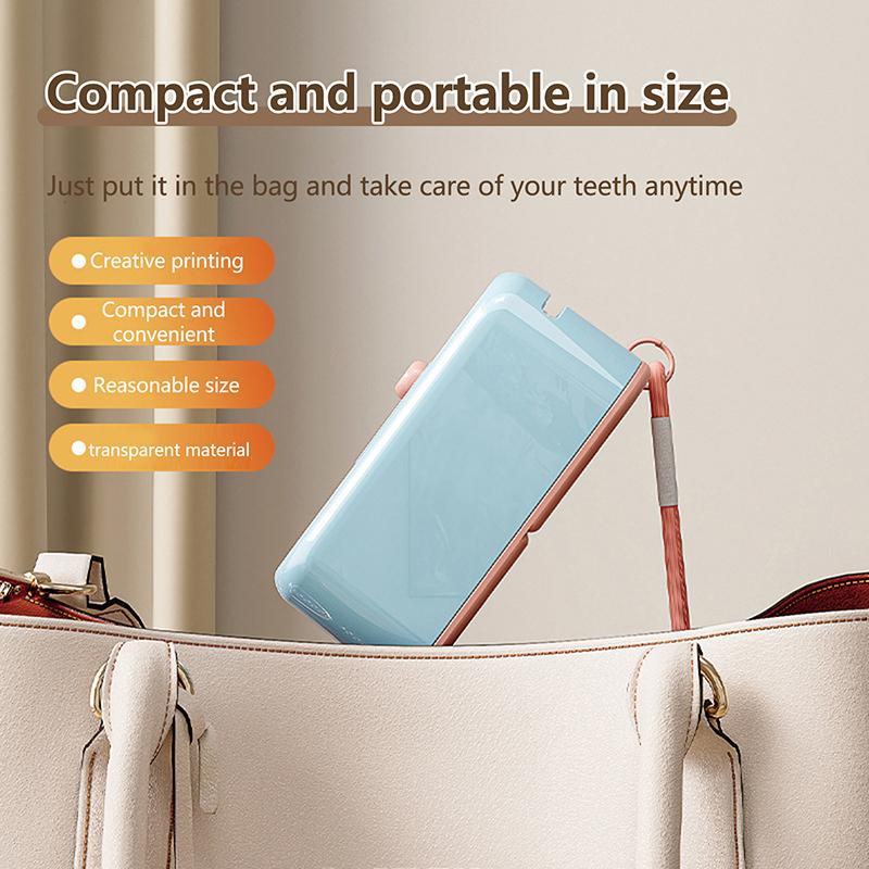 Floss Dispenser Automatic Ejectable Floss Organiser Oral Care Press-On Disposable Flossing Sticks Refillable Storage Box