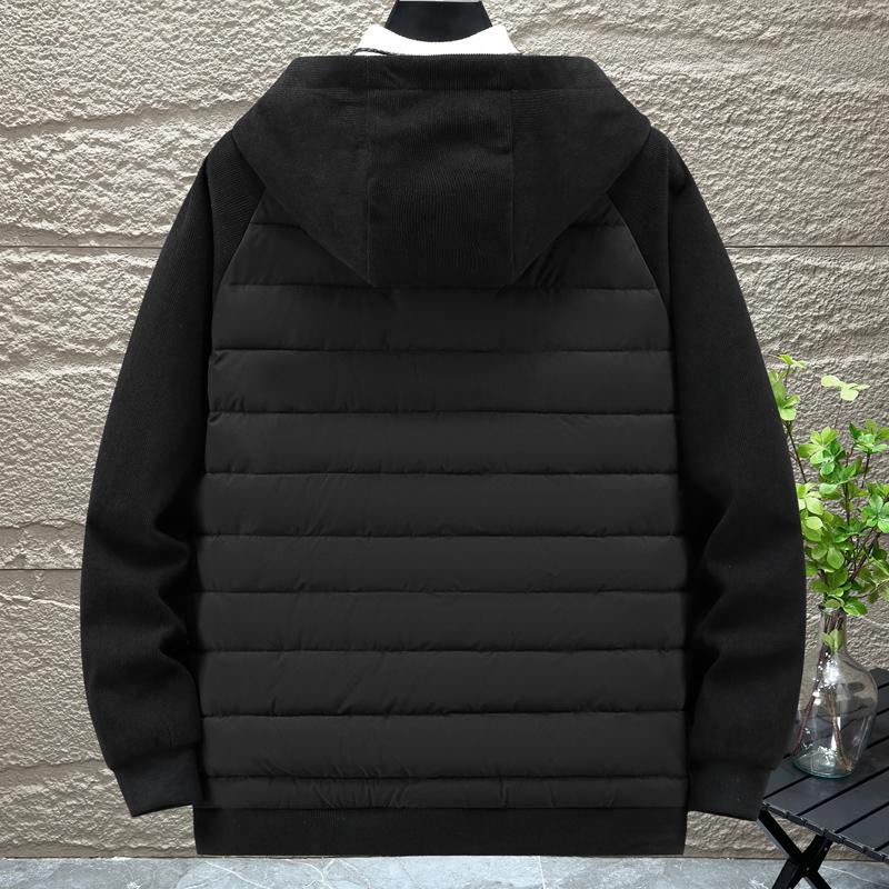 Plus Size 4XL-10XL Mode vinterparkas för män med stickade långa ärmar Ytterkläder Huva Oversize Lösa tjocka varma herrjackor