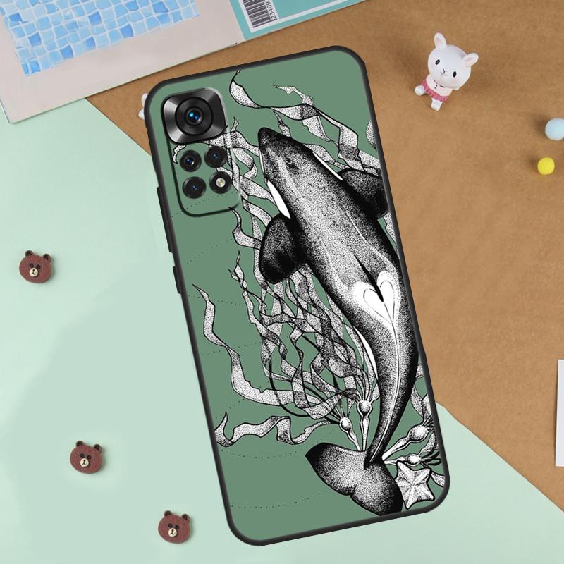 

Orcas Whale Case For Xiaomi Redmi Note 13 12 11 9 10 14 Pro 10S 11S 12S Cover For Redmi 13C 10C 12C 14C Redmi 10C
