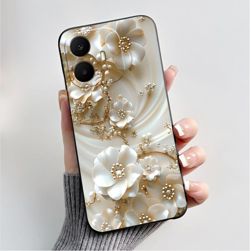 For TCL K70 4G 5G Case Luxury Fashion Butterfly Flower Black Soft Silicone Bumper Cover for TCL K70 Power T522A T522E Phone Case