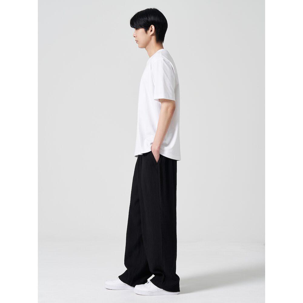 8SECONDS Wrinkle Texture Wide Pants Black (424721Ay25)