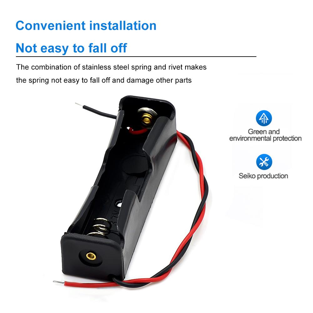 1/2/3/4 Slot 18650 Battery Holder Box 3.7V Battery Storage Case Plastic Cell Container with Connect Wires 18650 Parallel Battery