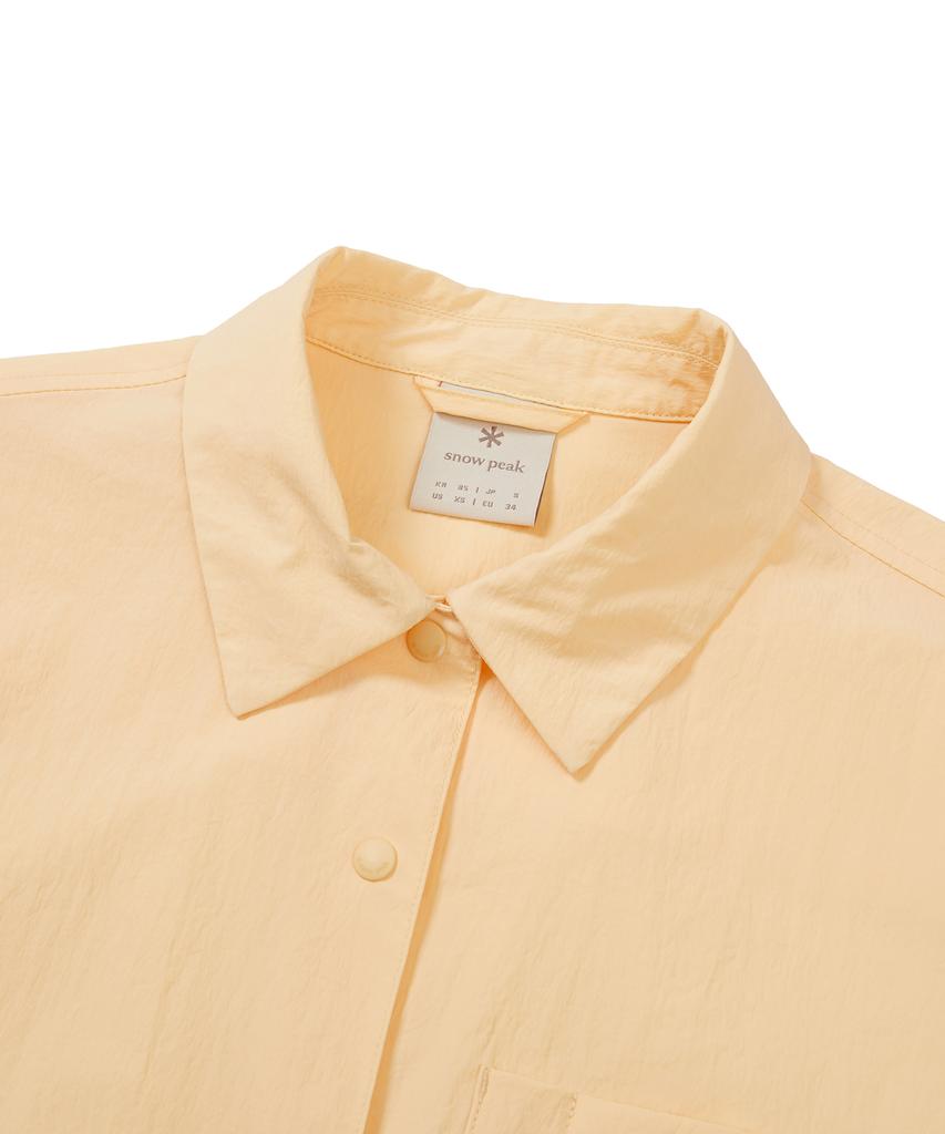 SNOWPEAK Root Women's Semi Crop Pocket Short Sleeve Shirt Luminous Yellow (S24MWRSH61)