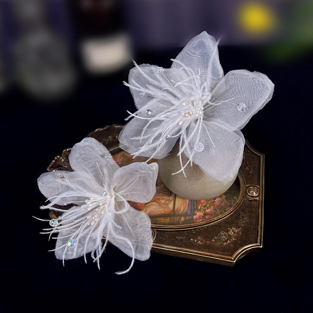 

Набор заколок для волос с шелковыми перьями, 4 шт., заколка с шелковыми перьями и перьями