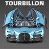 1:24 Tourbillon Atlantic Car Model Toy Wheel Steering Sound Light Pull Back Sports Cars Miniature Models Collecting Ornaments