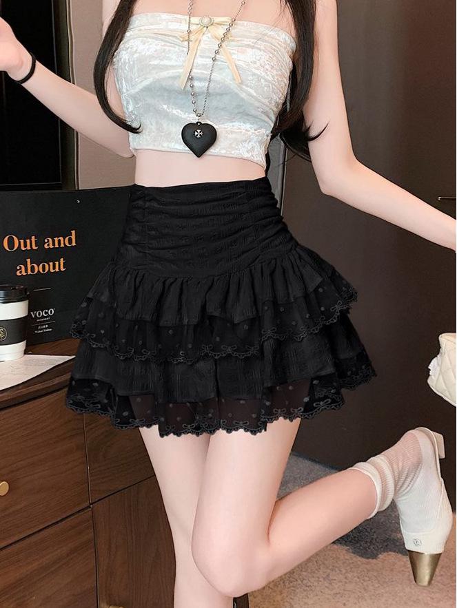 Women's High Waist Mesh Lace Skirt - Summer Ballet Style