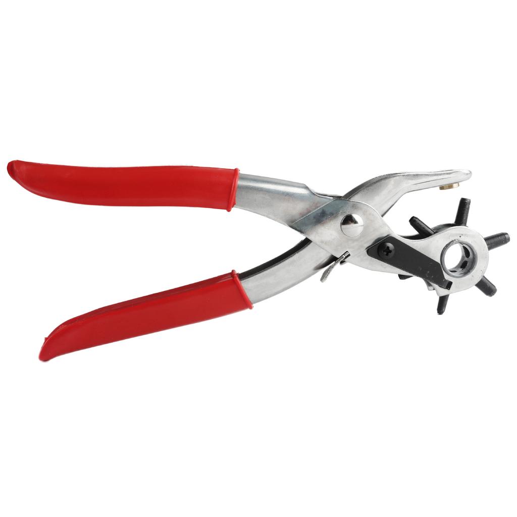 1PC Carbon Steel Leather Punching Pliers with Rotating Head, Multi-size Puncher, Suitable for Belts, Straps, with Holes-1 Rotary Punching Tool