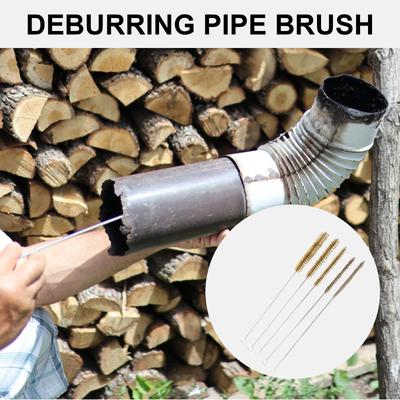 5Pack Multifunctional Brass Wire Brush Set with Long Handles Brass Wire Brush for Pipe and Cylinder Cleaning
