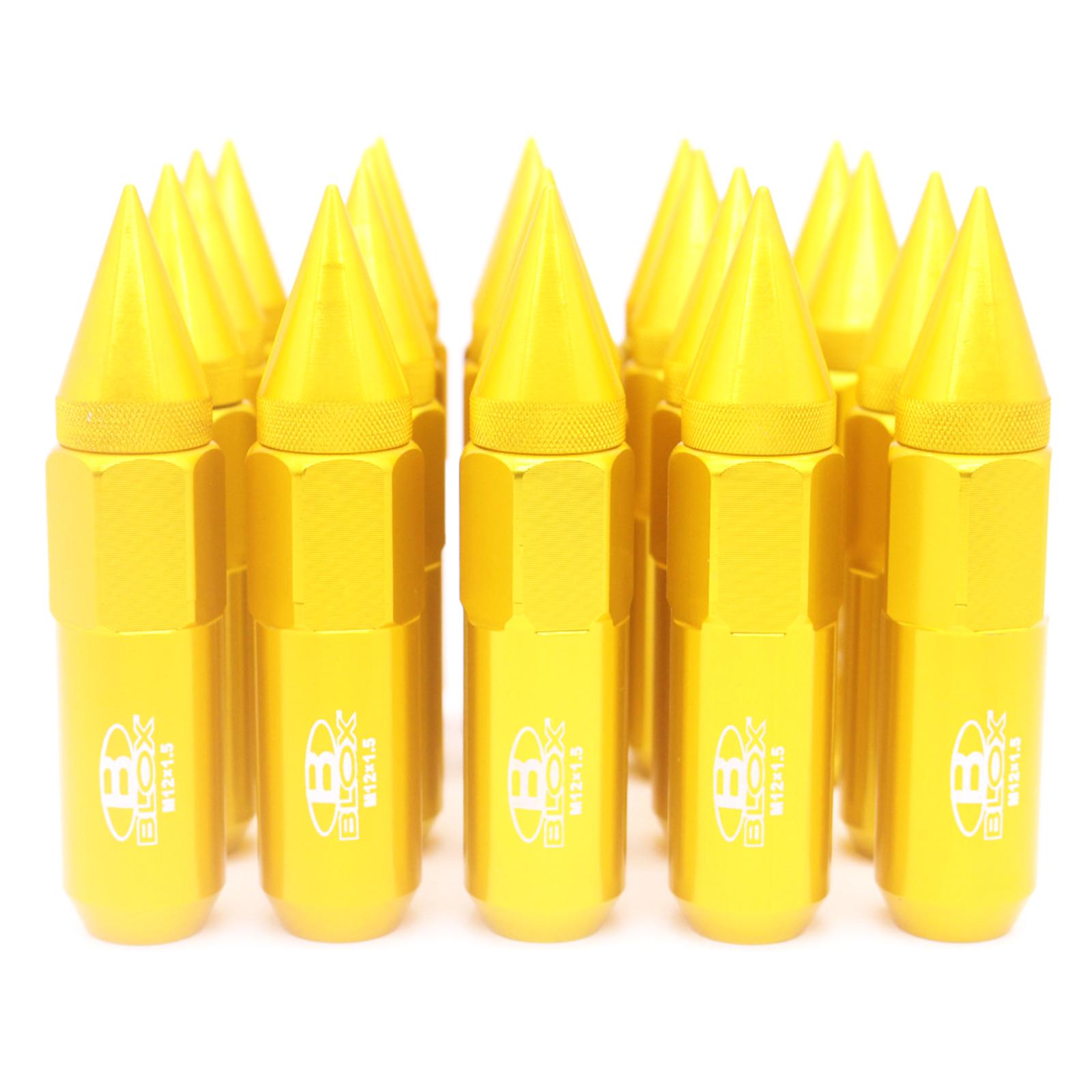 

20Pcs Racing Jdm Style Extended Tuner Spike Lug Nuts M12X1.25 / M12X1.5 Колеса Диски Алюмінієві гайки з наконечниками Аксесуари для коліс B золотий