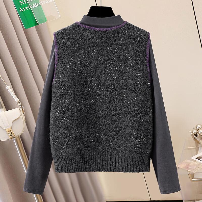 Women's Wool Blend Sparkle V-Neck Knit Vest