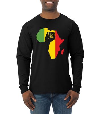Liebe Afrika Stolz Karte Faust Macht Freiheit Schwarze Geschichte Monat Geschenk Herren Hemd
