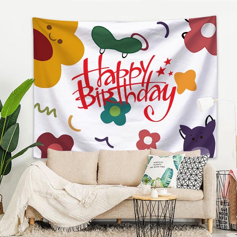 Aertemisi Happy Birthday Gift Tapestry Wall Hanging Art for Bedroom Living Room Decor College Dorm Party Backdrop