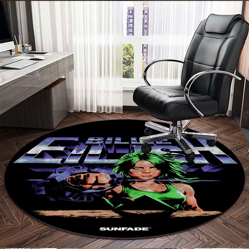 Billie Eilish Print Round Rug, Washable Floor Carpet, For Entryway Dorm Laundry Room Office Study, Home Decor Birthday Christmas Gift