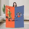 Anime Zootopia Cartoon Flannel Blanket  Super Soft Throw Blanket for Bedroom Airplane Travel Fashion Bedspread Sofa Bed Cover