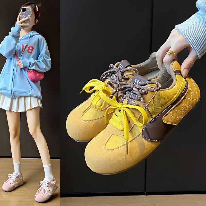 Round Foot Camp Women's Purple Flat Shoes Basketball Colored Sneakers Ladies Tenis Running Sport Sneakersy Newest Boty