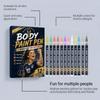 Body Paint Pen World Cup Theme Vivid Color Natural Silk Graffiti Portable Face Paint Set 12 Colors