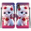 Handmade PU Leather Flip Case for Samsung Galaxy XCover7 (SM-G556B/G556BU1)- Anti-Slip Shockproof Cover with Wrist Strap & Heart/Rose Cat Designs
