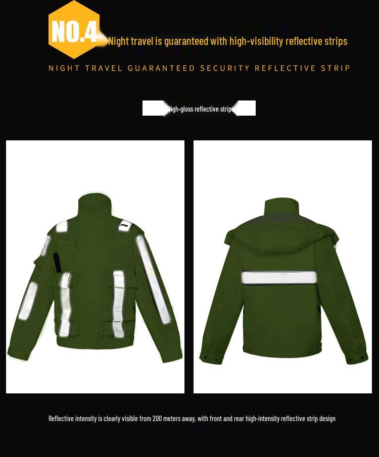 Fluorescent Green Reflective Raincoat and Rain Pants Set for Traffic Duty and Road Administration