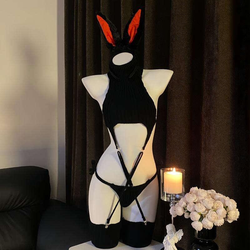 Internet celebrity pure desire backless sweater Spice girl retro turtleneck onesie erotic underwear COS two dimensions 9635