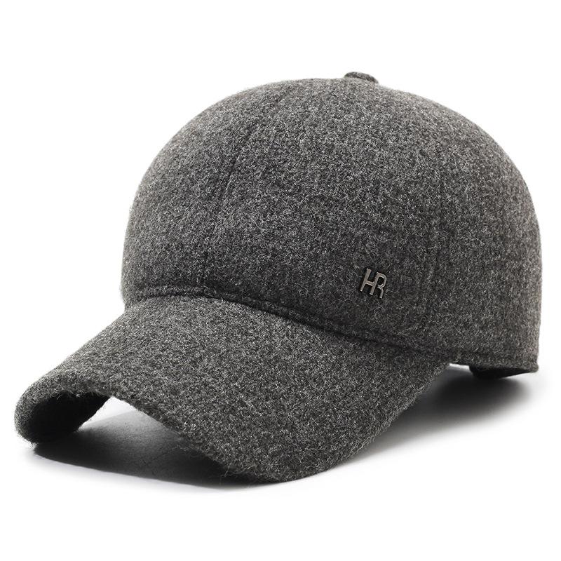 Hut Herren Mittleren Alters und Ältere Warme Baumwollmütze Fleece Verdickte Baseballkappe Winddichte und Kältefeste Mütze Saisonhut