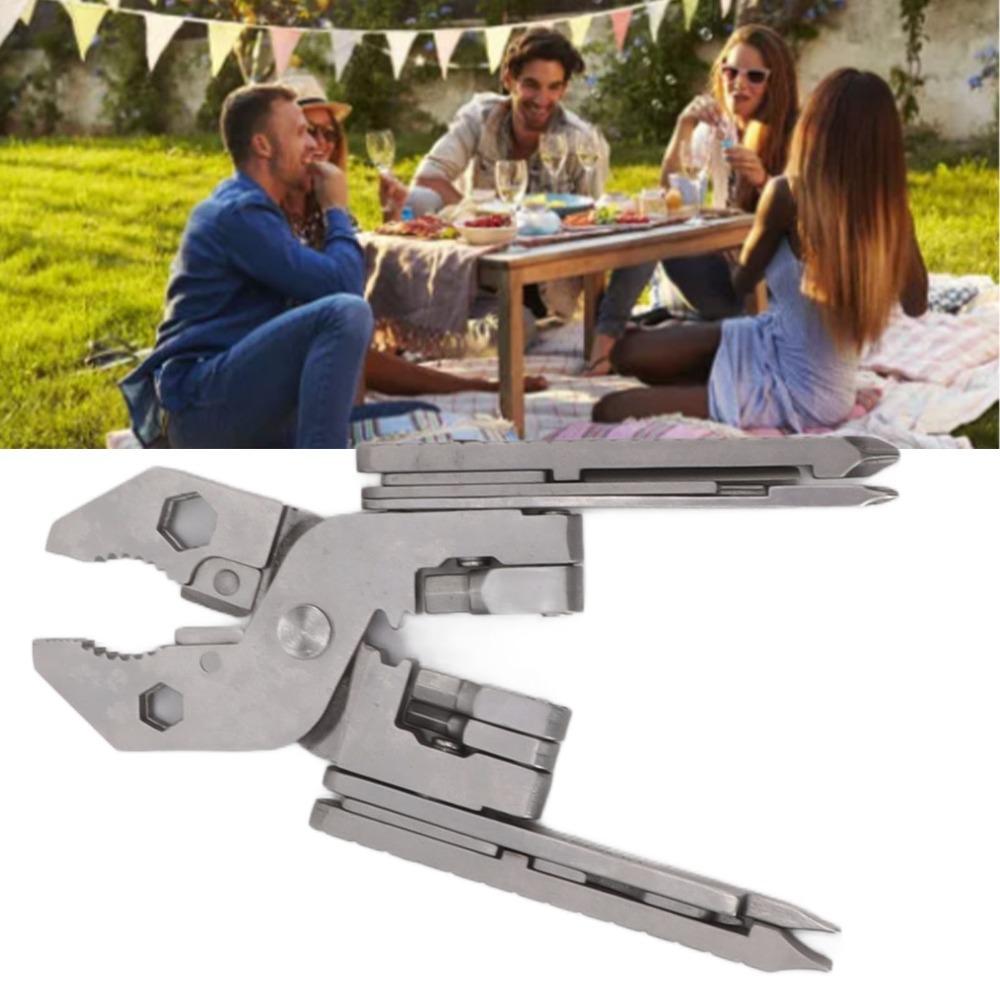 Foldable Multitool Pliers Silver Stainless Steel Tool High Strength Multi Tool  Home Repair