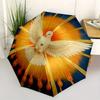 Radiant Dove: A Symbolic Circular ArtworkUmbrella, Portable 3-Fold Compact Umbrella for Men & Women Gift