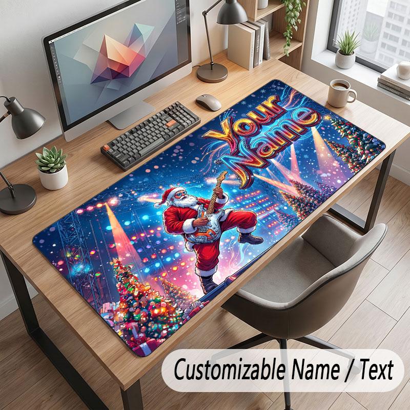 Music Theme Customized Mouse Pad Personalized Print Name Text Desk Mat For Home Office Table Decor